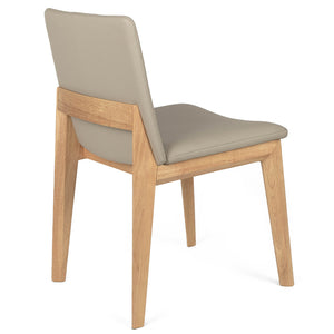 Huxley Leather Dining Chair in Oak/Ivory