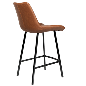 Kace Leatherette Kitchen Bar Stool in Rust