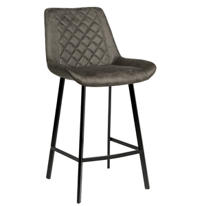 Kace Suede Kitchen Bar Stool in Charcoal