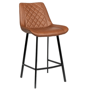 Kace Leatherette Kitchen Bar Stool in Rust