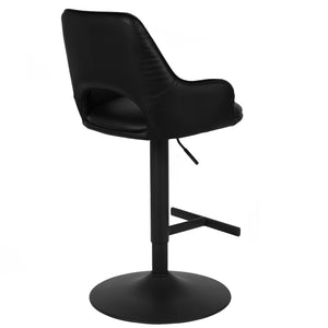 Lara Leatherette Kitchen Bar Stool in Black