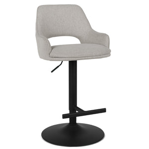 Lara Fabric Kitchen Bar Stool in Light Grey