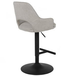 Lara Fabric Kitchen Bar Stool in Light Grey