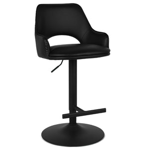 Lara Leatherette Kitchen Bar Stool in Black