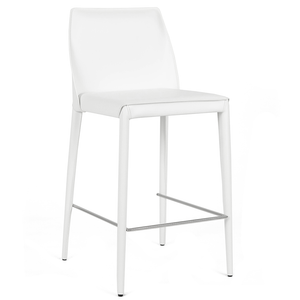 Lilo Leatherette Kitchen Bar Stool in White