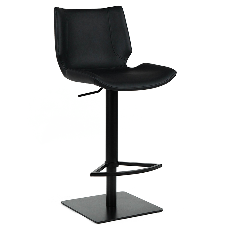 Mario Leatherette Kitchen Bar Stool in Black
