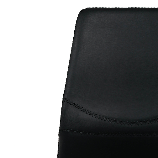 Reid Leatherette Kitchen Bar Stool in Brushed Stainless/Black