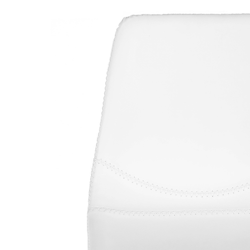 Reid Leatherette Kitchen Bar Stool in Brushed Stainless/White