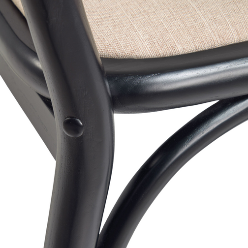 Alana Fabric Kitchen Bar Stool in Black