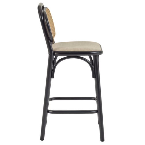 Alana Fabric Kitchen Bar Stool in Black