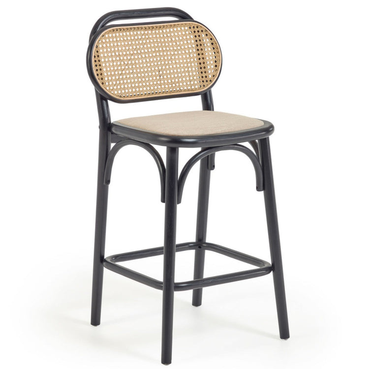 Alana Fabric Kitchen Bar Stool in Black