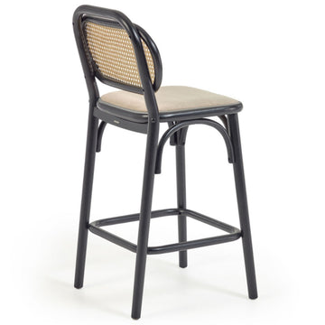 Alana Fabric Kitchen Bar Stool in Black