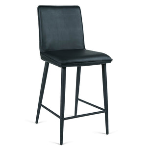 Carson Leatherette Kitchen Bar Stool in Black