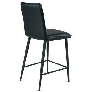 Carson Leatherette Kitchen Bar Stool in Black