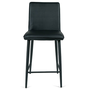 Carson Leatherette Kitchen Bar Stool in Black