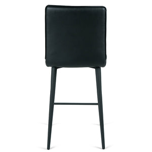 Carson Leatherette Kitchen Bar Stool in Black