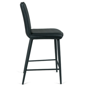 Carson Leatherette Kitchen Bar Stool in Black