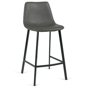 Ezra Leatherette Kitchen Bar Stool in Light Grey