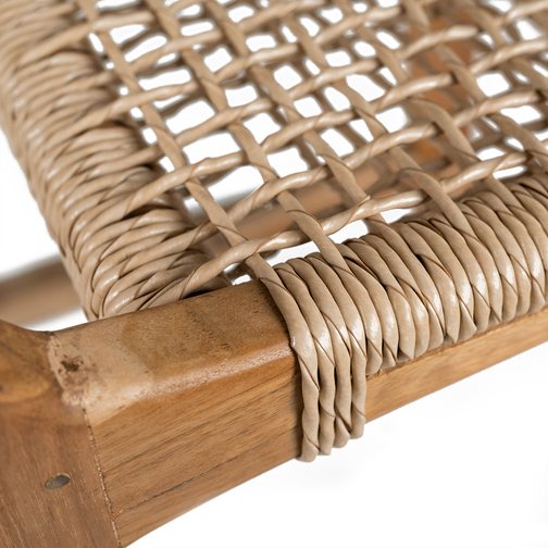Johansen Rope High Back Bar Stool in Teak/Natural